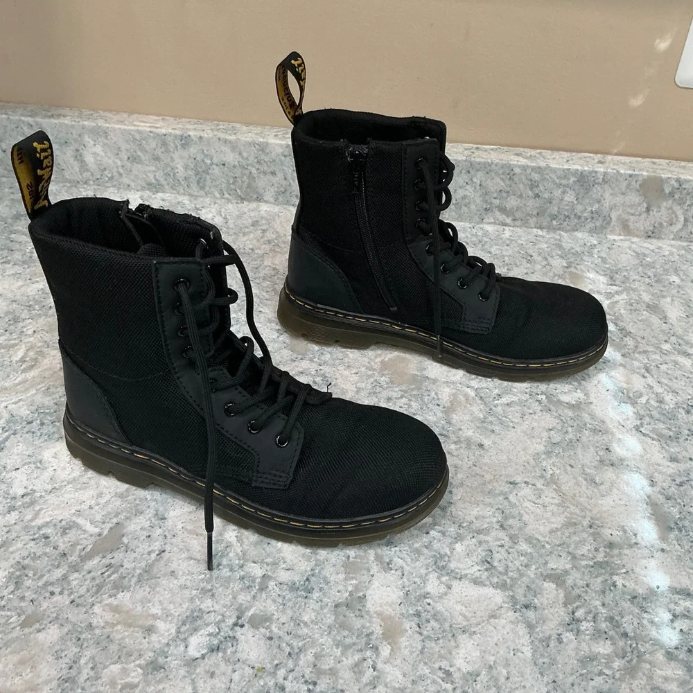 Dr. Martens Combs J Boots Size 4M 5L Black Nylon Tactical Side Zip Combat Boot